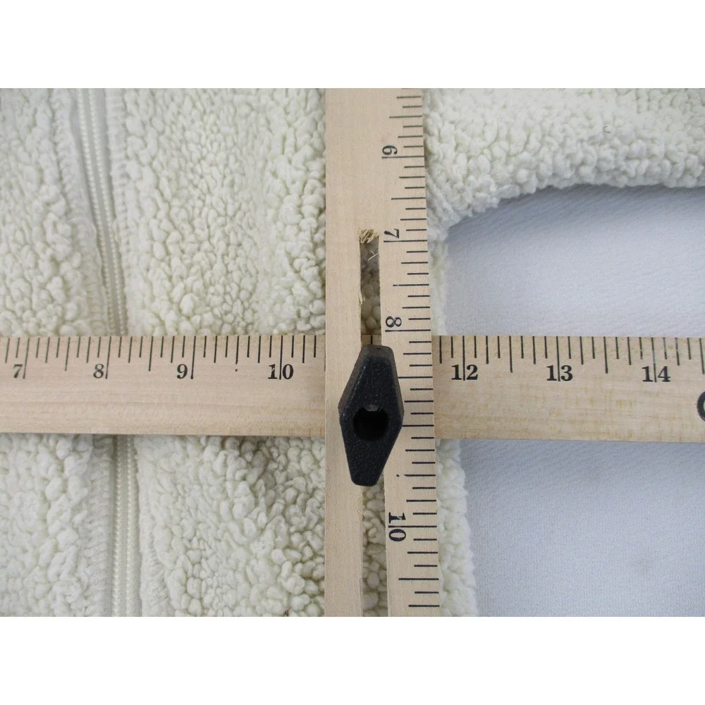 LL Bean Fleece Bunting Unisex 3-6M Cream Hi-Pile Sherpa Bear Ear Hood 244704